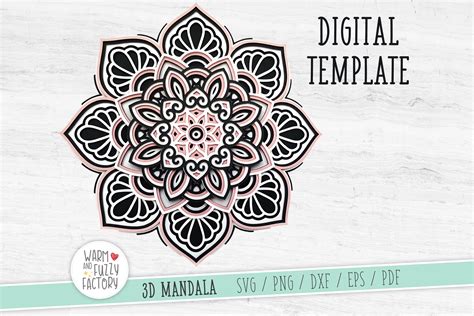 Visual Arts Craft Supplies & Tools 3D Mandala SVG #5 Layered Mandala SVG 3D Mandala SVG files ...