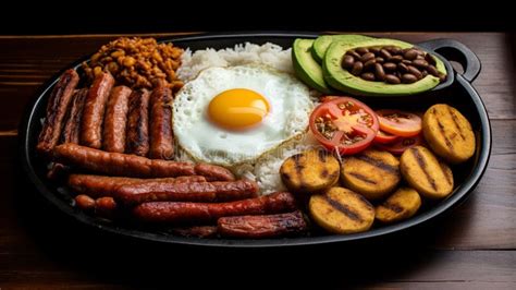 Bandeja Paisa: Hearty Colombian Platter with Diverse Ingredients Stock Illustration ...