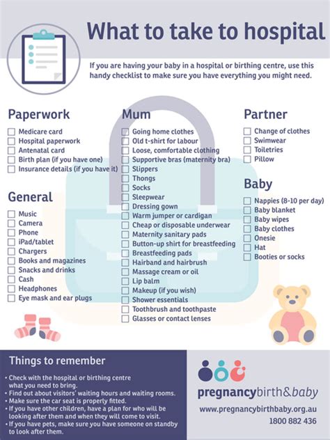 What to take to hospital - checklist | Pregnancy Birth and Baby