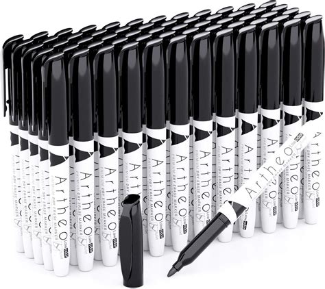 Black Dry Erase Whiteboard Markers, Bulk Pack of 60 ARTHEO - With Fine Point - Low-Odor & Non ...