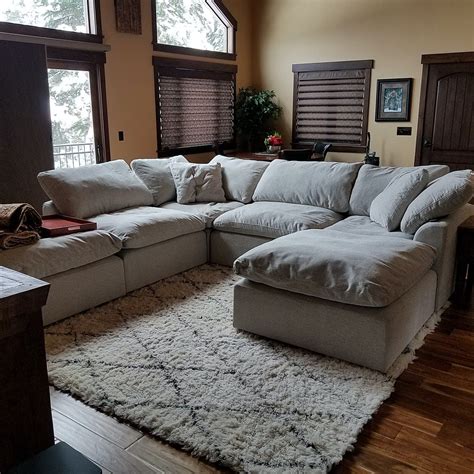 A deep-seated, modular sectional that puts dreamy comfort front and ...