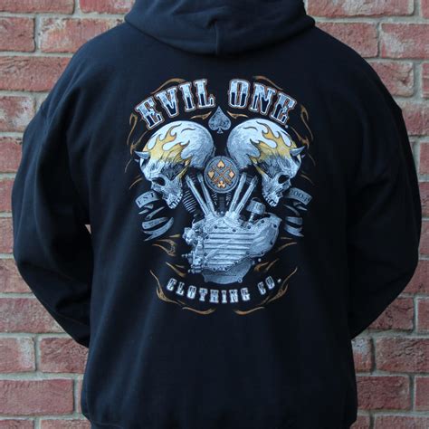 Men's Biker Hoodies - Original Motorcycle Artwork Sweatshirts | Evil One®