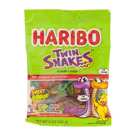 Haribo Twin Snakes Gummi Candy 5 Oz Peg Bag | Nassau Candy