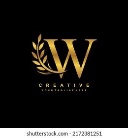 Gold Letter W Logo Design Luxurious Stock Vector (Royalty Free ...