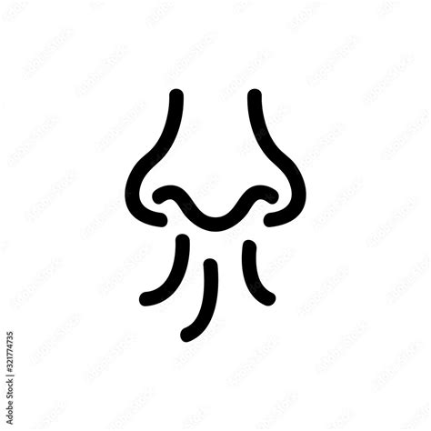 the smell of the icon vector. Thin line sign. Isolated contour symbol ...