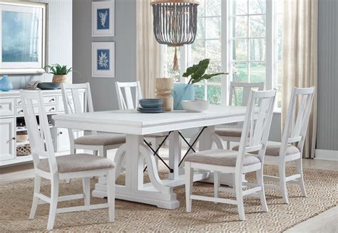 Magnussen Heron Cove White Dining Table With Four Side Ch...