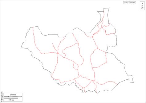 South Sudan free map, free blank map, free outline map, free base map ...