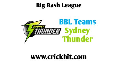 Sydney Thunder Squad | Captain | Schedule | Coach - Crickhit