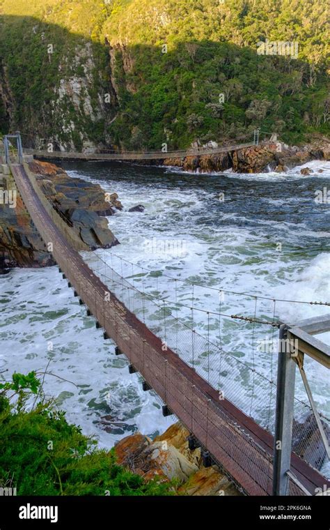 Suspension Bridge, Storms River Mouth, Tsitsikamma National Park, Garden Route, Eastern Cape ...