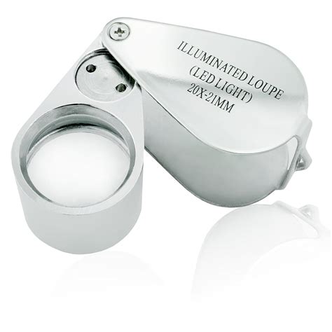 Loupe-LED Illuminated Jewelers Eye Loupe 20x, 21mm with Kare and Kind Retail Package(20x21mm ...