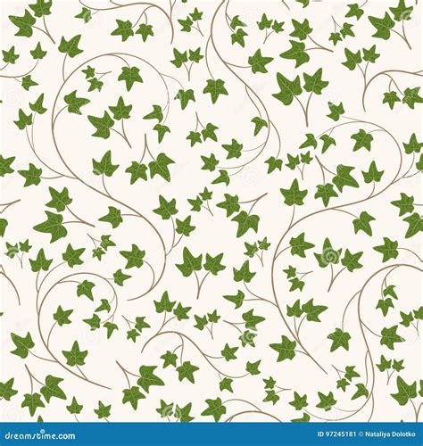 Seamless ivy pattern stock vector. Illustration of background - 97245181