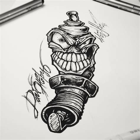 Spark Plug Tattoo Drawing