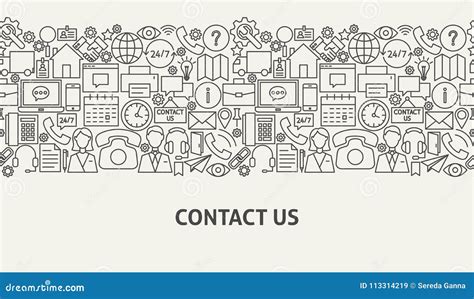 Contact Us Banner Concept stock vector. Illustration of background ...