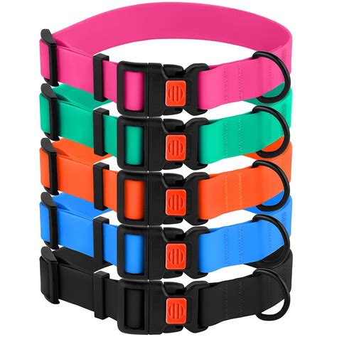 Adjustable Colorful Waterproof Dog Collars Durable Nylon Webbing Easy ...