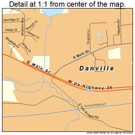 Danville Indiana Street Map 1816804