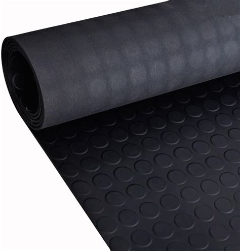 2m (meters) Black Anti Slip Shed Van Garage Workshop Rubber Flooring Matting Roll 1.2m width x ...