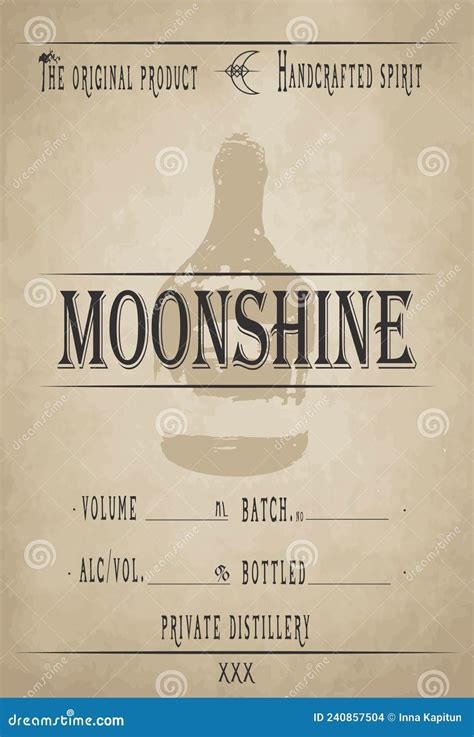 Moonshine Label Alphabet Font. Vintage Letters And Numbers. Vector Illustration | CartoonDealer ...