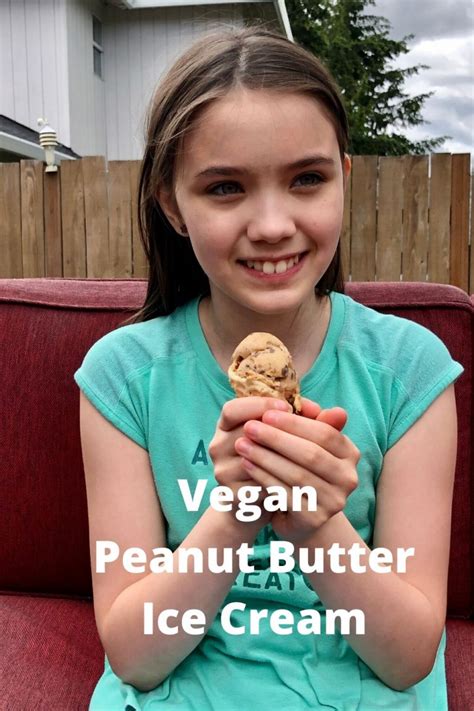 Vegan Ice Cream: Creamy Peanut Butter with Chocolate Flecks - Fearless Faithful Mom