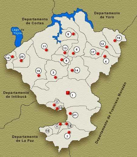 Mapa Departamento de Comayagua, Honduras | Mapas, Departamentos, Honduras