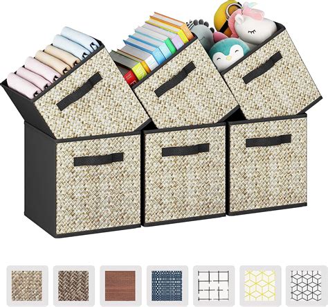 WERSEON 6Pack Cube Storage Bins, Collapsible Fabric Storage Cubes Bins ...