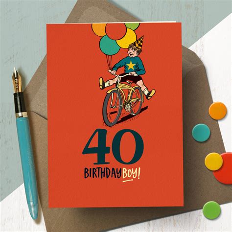 ‘40 Birthday Boy’ 40th Milestone Birthday Card By The Typecast Gallery | notonthehighstreet.com