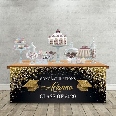 Graduation Table Front Banner, Step and Repeat, Custom Photo, Grad Table Front Banner ...