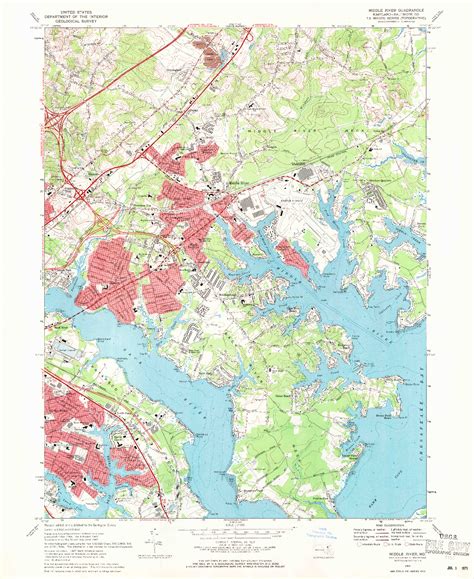 USGS 1:24000-SCALE QUADRANGLE FOR MIDDLE RIVER, MD 1969