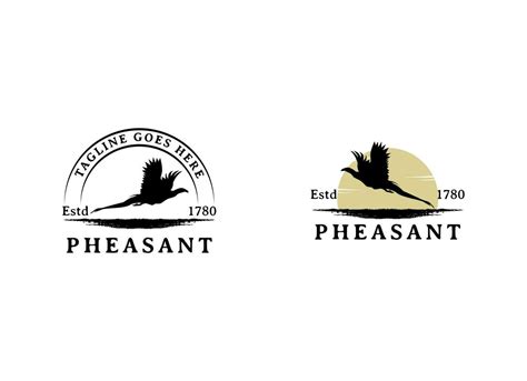 Beauty Flying Pheasant Bird. Pheasant logo design template. Pheasant ...