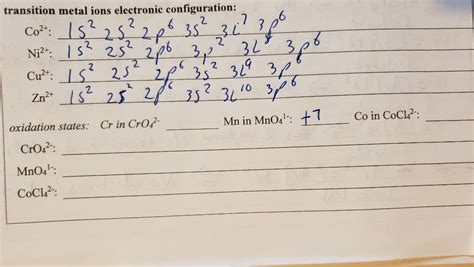 Solved transition metal ions electronic configuration: Co2+ | Chegg.com