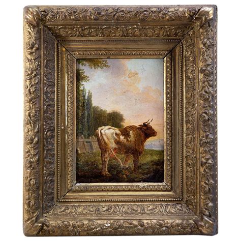 Superb Antique Oil Painting, Cow in Heavy Barbizon (School) Frame | Antique oil painting ...