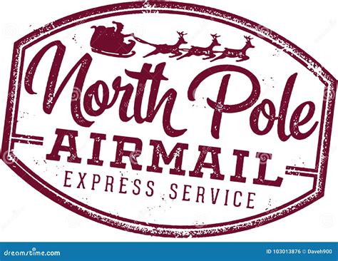 North Pole Santa Claus Letter Postmark Stock Vector - Illustration of ...