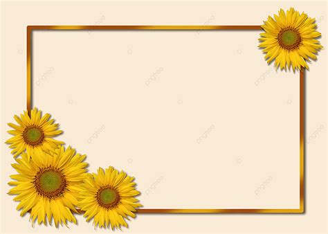 Sunflower With Gold Square Border Background | Blue flower painting, Creative background ...