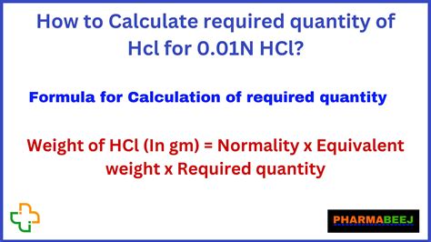 How To Prepare 0.01 N Hcl Solution In Pharma? - Pharmabeej