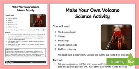 Volcano Experiment | SESE Resources | Twinkl (teacher made)