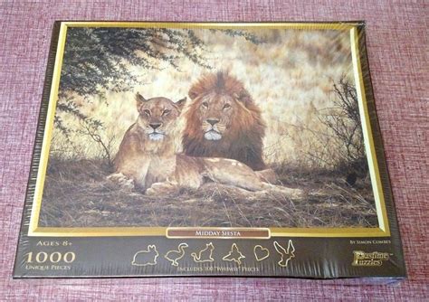 1000 Unique Pieces Wood Puzzle Midday Siesta Pastime Puzzles Lions Simon Combes #WinningMoves ...