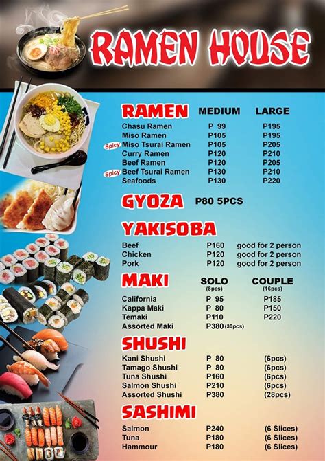 The Ramen House Menu Sushi - Ramen Near Me