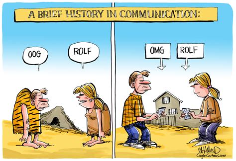 World Evolution of communication caveman texting internet millennials ...