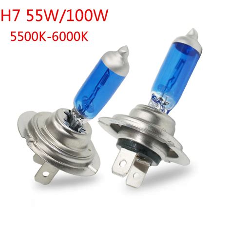 2PCS H7 Xenon Halogen Low Beam Light Bulbs Auto HeadLight Bulb 5500 ...