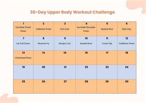 30 Day Lunge Challenge Chart