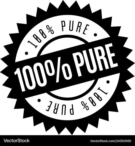 100 percent pure stamp on white Royalty Free Vector Image