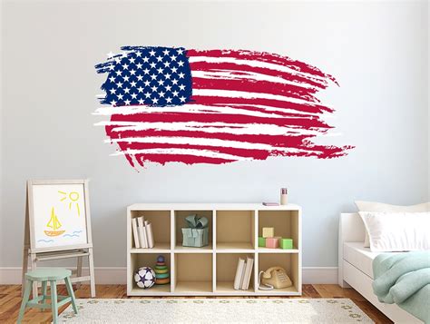 American Flag Wall Decal American Flag Wall Decal American Flag Vinyl ...