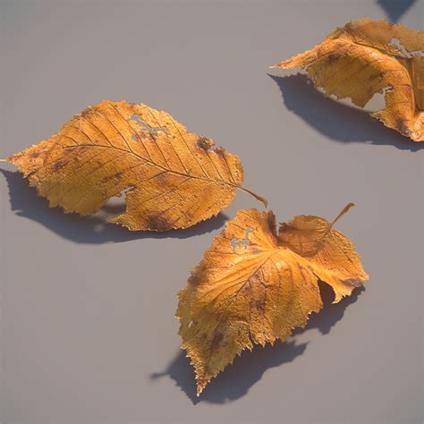 3d autumn leaves