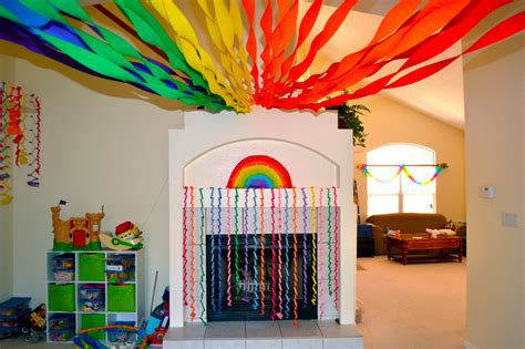 Rainbow birthday decorations and pinata. | Rainbow first birthday, Rainbow birthday decorations ...