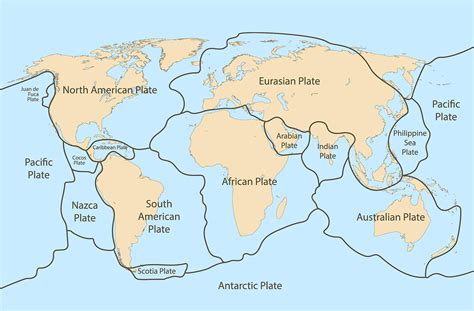 Plate Tectonics Map With Mountains