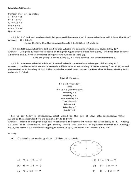 Modular Arithmetic | PDF | Group (Mathematics) | Metric Geometry