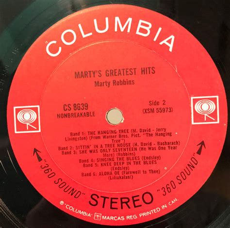 Marty Robbins – Marty's Greatest Hits – Vinyl Pursuit Inc