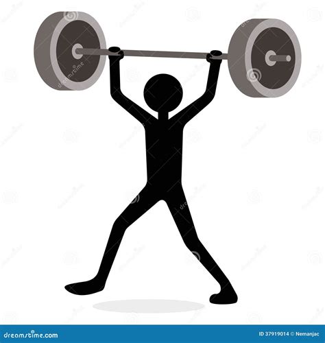 Man Lifting Weights, Funny Cartoon Concept Stock Images - Image: 37919014