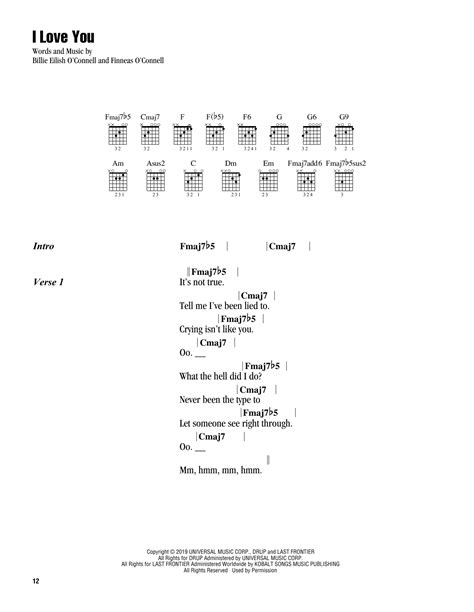 i love you by Billie Eilish - Guitar Chords/Lyrics - Guitar Instructor