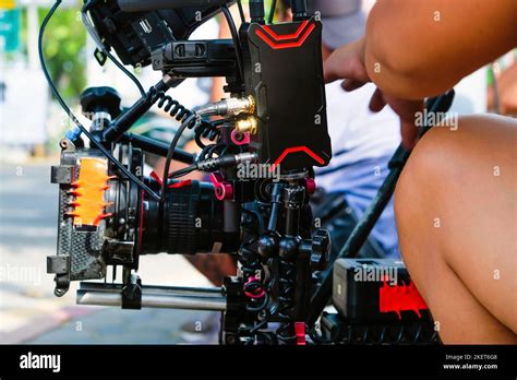 detail of Video camera , film crew production, behind the scenes background Stock Photo - Alamy