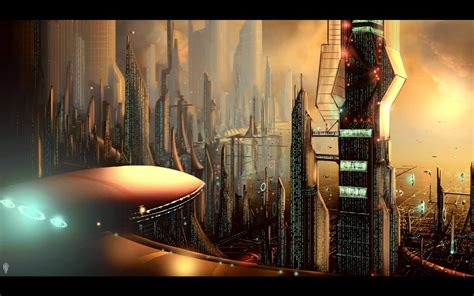 sci fi, Futuristic, City, Cities, Art, Artwork